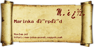 Marinka Árpád névjegykártya