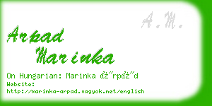 arpad marinka business card